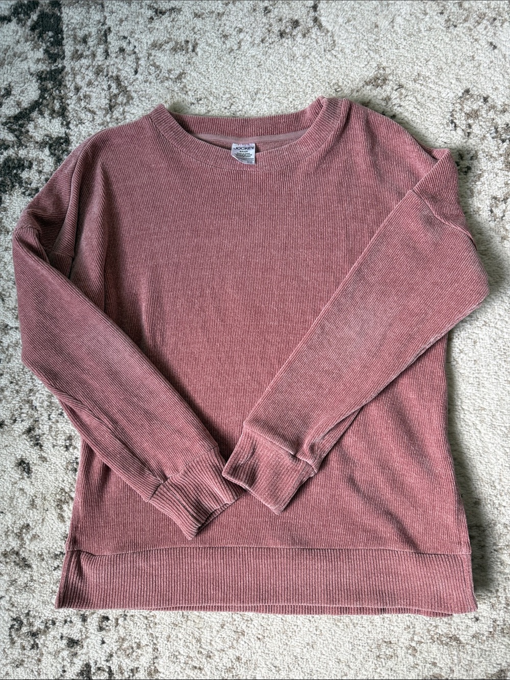Jockey Dusty Rose Ribbed Crewneck Soft Corduroy